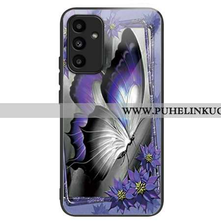 Kuori Samsung Galaxy A15 5g Purple Butterfly Tempered Glass