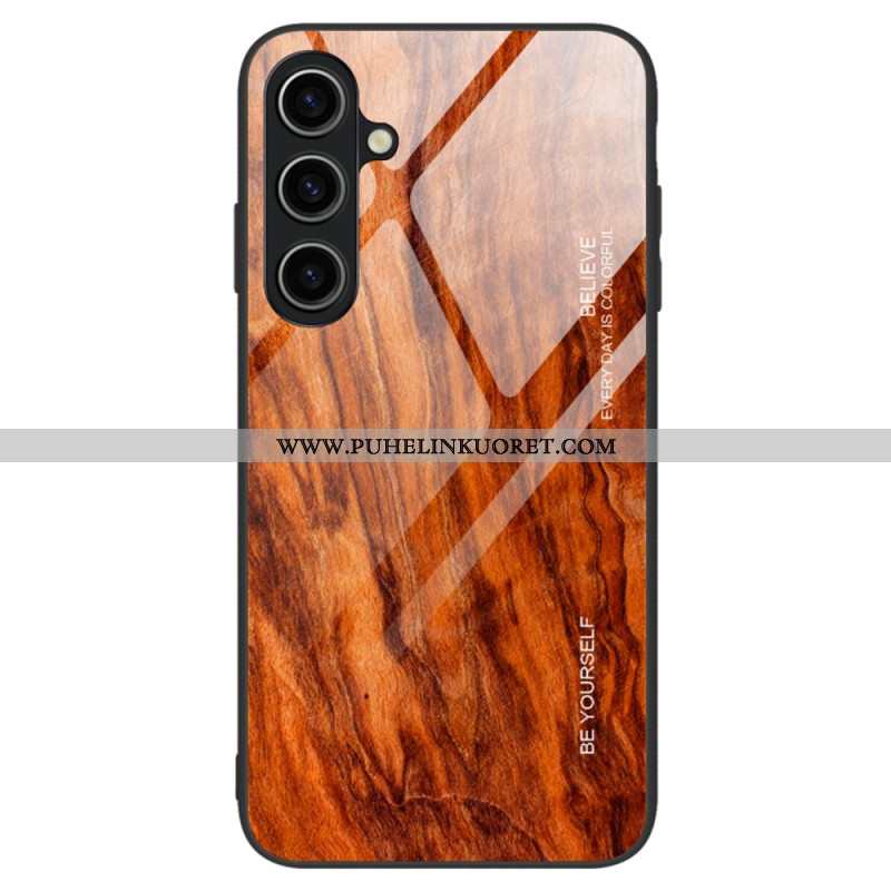 Kuori Samsung Galaxy A15 5g Tempered Glass Wood Design Suojakuori