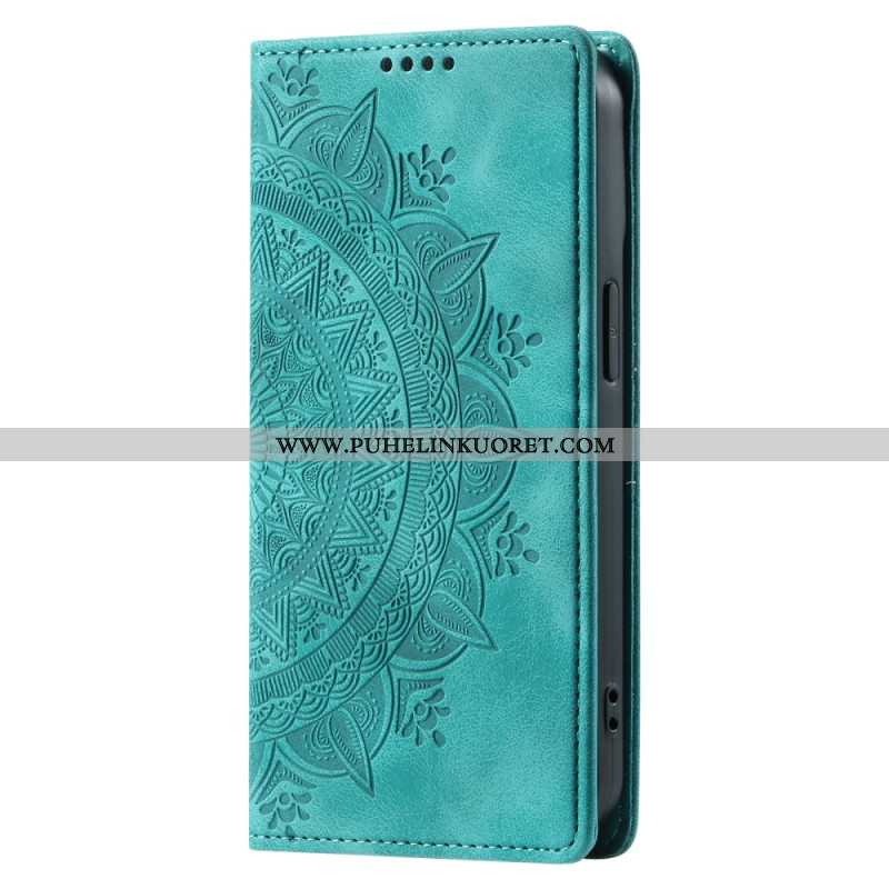 Nahkakotelo Samsung Galaxy A16 5g Suede Effect Mandala Pattern Suojakuori