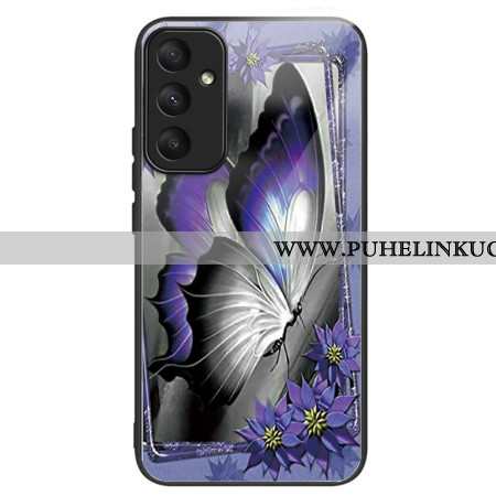 Kuori Samsung Galaxy A55 5g Purple Butterfly Tempered Glass