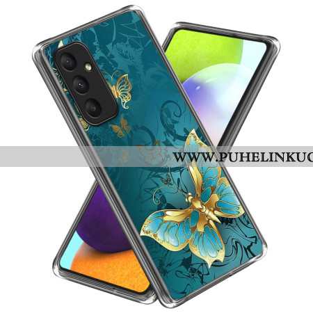 Kuori Samsung Galaxy A55 5g Kultainen Perhoskuvio