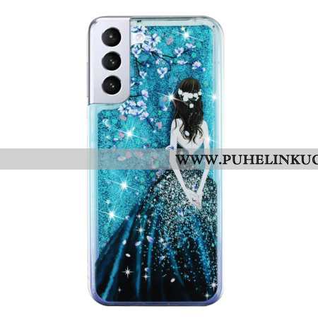 Kuori Samsung Galaxy S24 Plus 5g Blue Girl Glitter Liquid