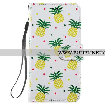 Nahkakotelo Samsung Galaxy S24 Plus 5g Ananas Hihnalla