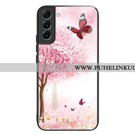 Kuori Samsung Galaxy S24 Plus 5g Tempered Glass Cherry Blossoms