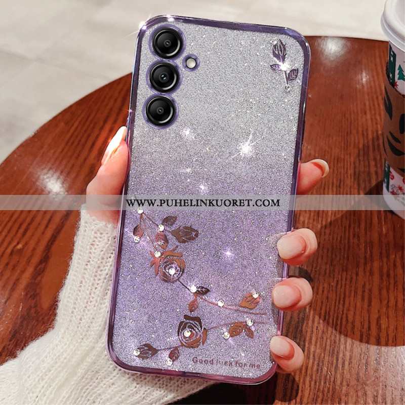 Kuori Samsung Galaxy S24 Plus 5g Glitteriä Ja Kukkia Kadem