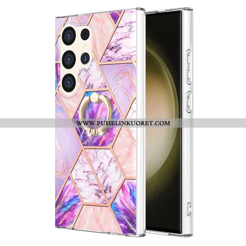 Case Samsung Galaxy S24 Ultra 5g Puhelinkuoret Marble Effect -tukirenkaalla