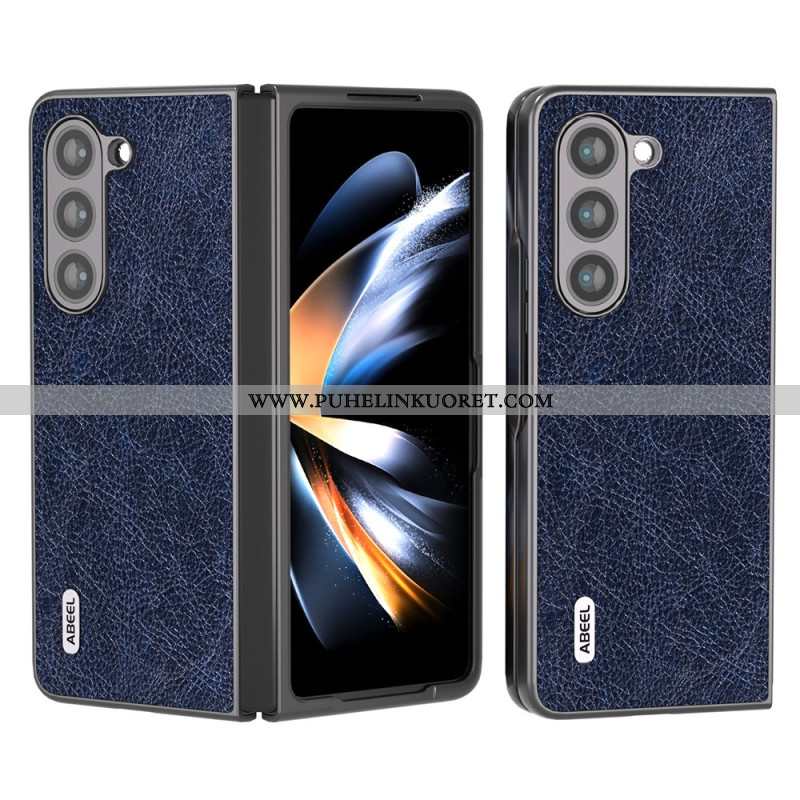 Kuori Samsung Galaxy Z Fold 5 Litsi Keinonahkaa Abeel Suojakuori