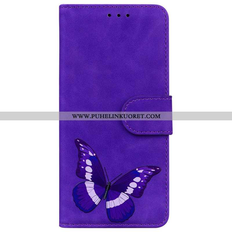 Nahkakotelo Xiaomi 14t Pro Butterfly Suede Effect