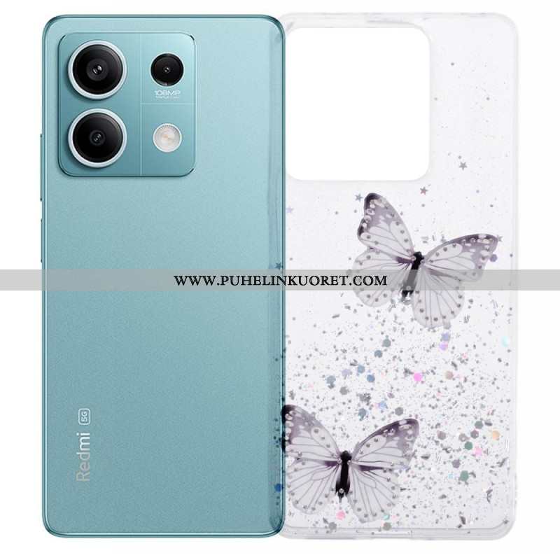 Kuori Xiaomi Redmi Note 13 5g Perhoset Glitter