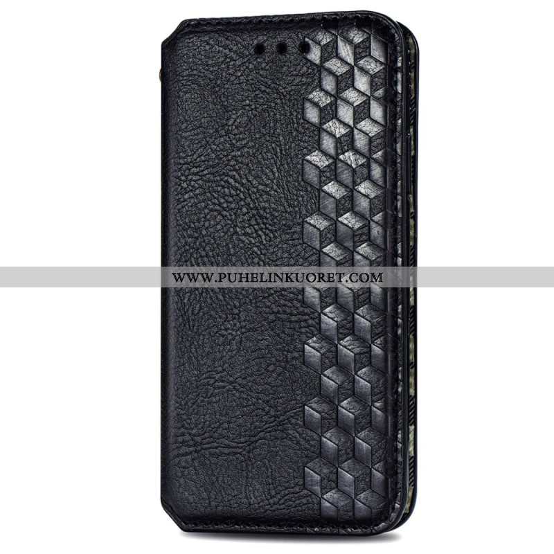 Nahkakotelo Xiaomi Redmi Note 13 5g Vintage Leather Effect -timantit Suojakuori