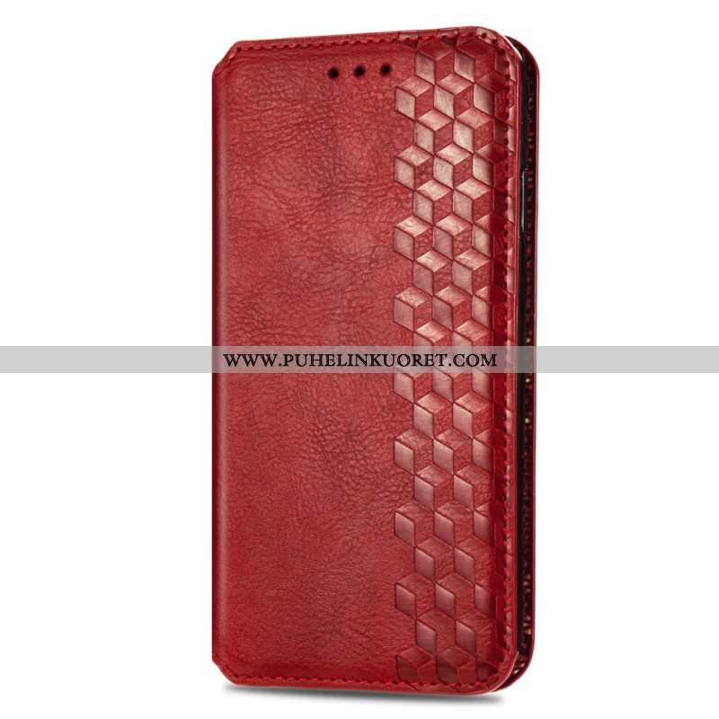 Nahkakotelo Xiaomi Redmi Note 13 5g Vintage Leather Effect -timantit Suojakuori