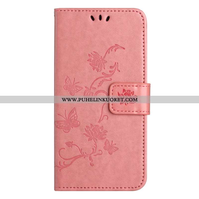 Kotelot Xiaomi Redmi Note 13 5g Strap Flowers Suojakuori