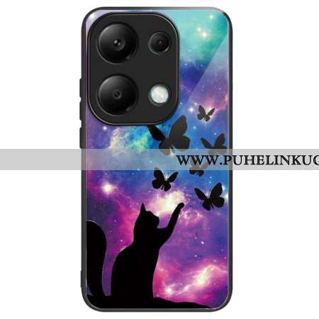 Kuori Xiaomi Redmi Note 13 Pro 4g Tempered Glass Cat And Butterflies Suojakuori