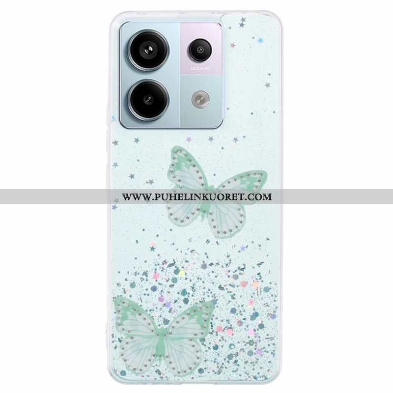 Kuori Xiaomi Redmi Note 13 Pro 5g Perhoset Glitter