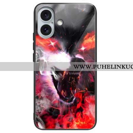 Kuori iPhone 16 Plus Fierce Wolf Karkaistu Lasi