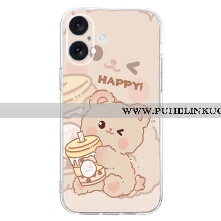 Kuori iPhone 16 Plus Happy Bear Suojakuori