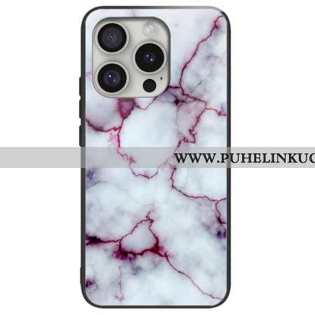 Kuori iPhone 16 Pro Max Purppuraa Marmoria Karkaistua Lasia