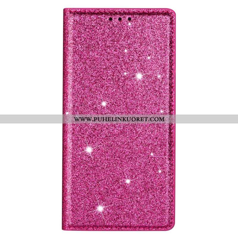 Nahkakotelo iPhone 16 Pro Glitteriä