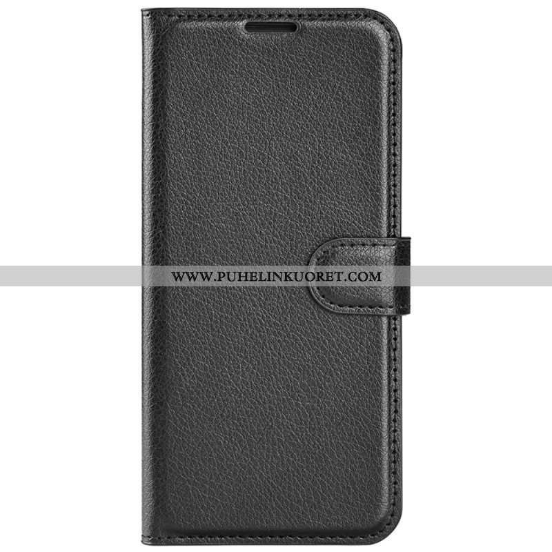 Kotelot iPhone 16 Pro Classic Litchi Faux Leather Suojakuori