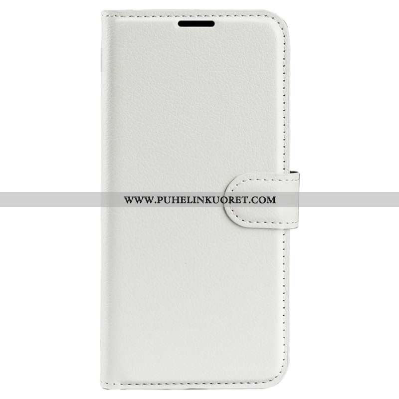 Kotelot iPhone 16 Pro Classic Litchi Faux Leather Suojakuori