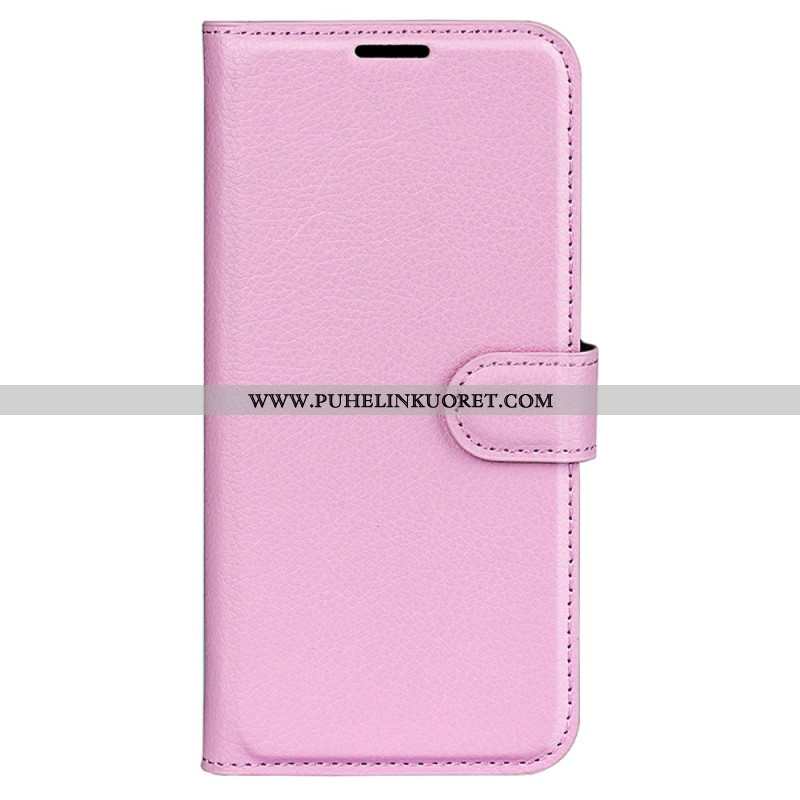 Kotelot iPhone 16 Pro Classic Litchi Faux Leather Suojakuori