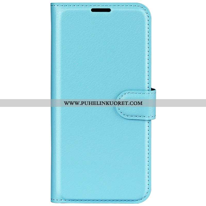 Kotelot iPhone 16 Pro Classic Litchi Faux Leather Suojakuori