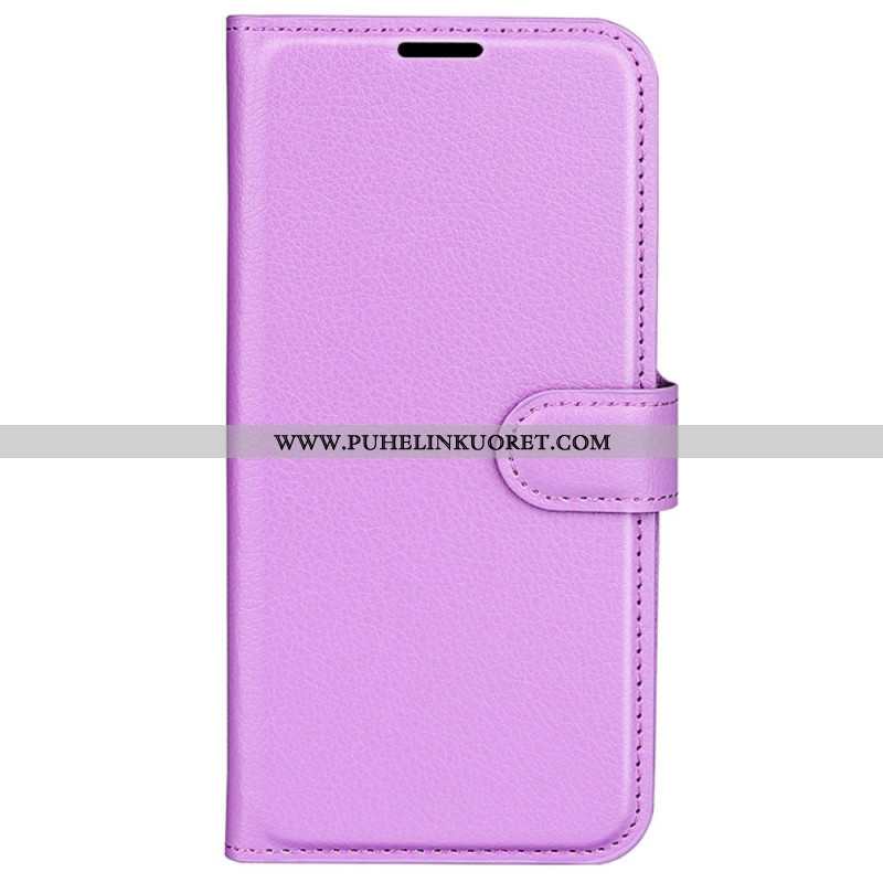 Kotelot iPhone 16 Litchi Faux Leather